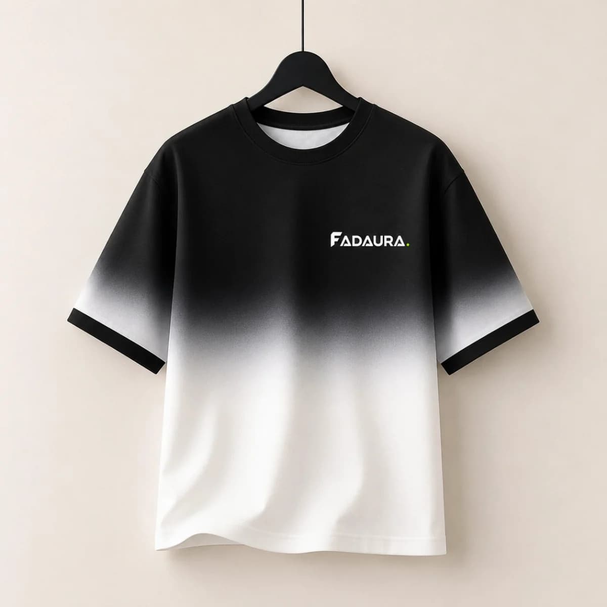 black and white ombre t shirt for men